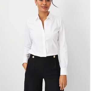Ann Taylor The Perfect Shirt Button Down in White